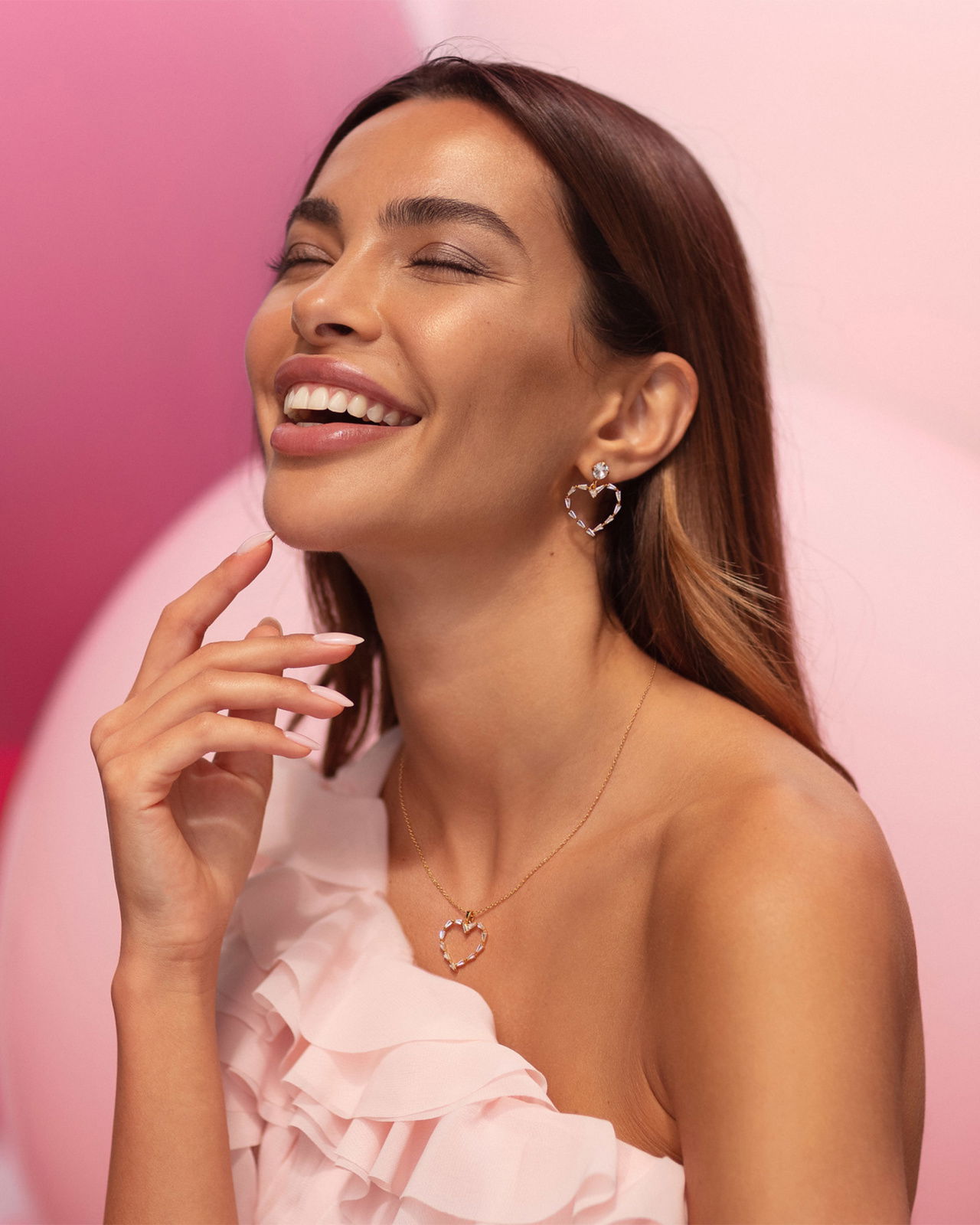 Baguette Heart halsband crystal