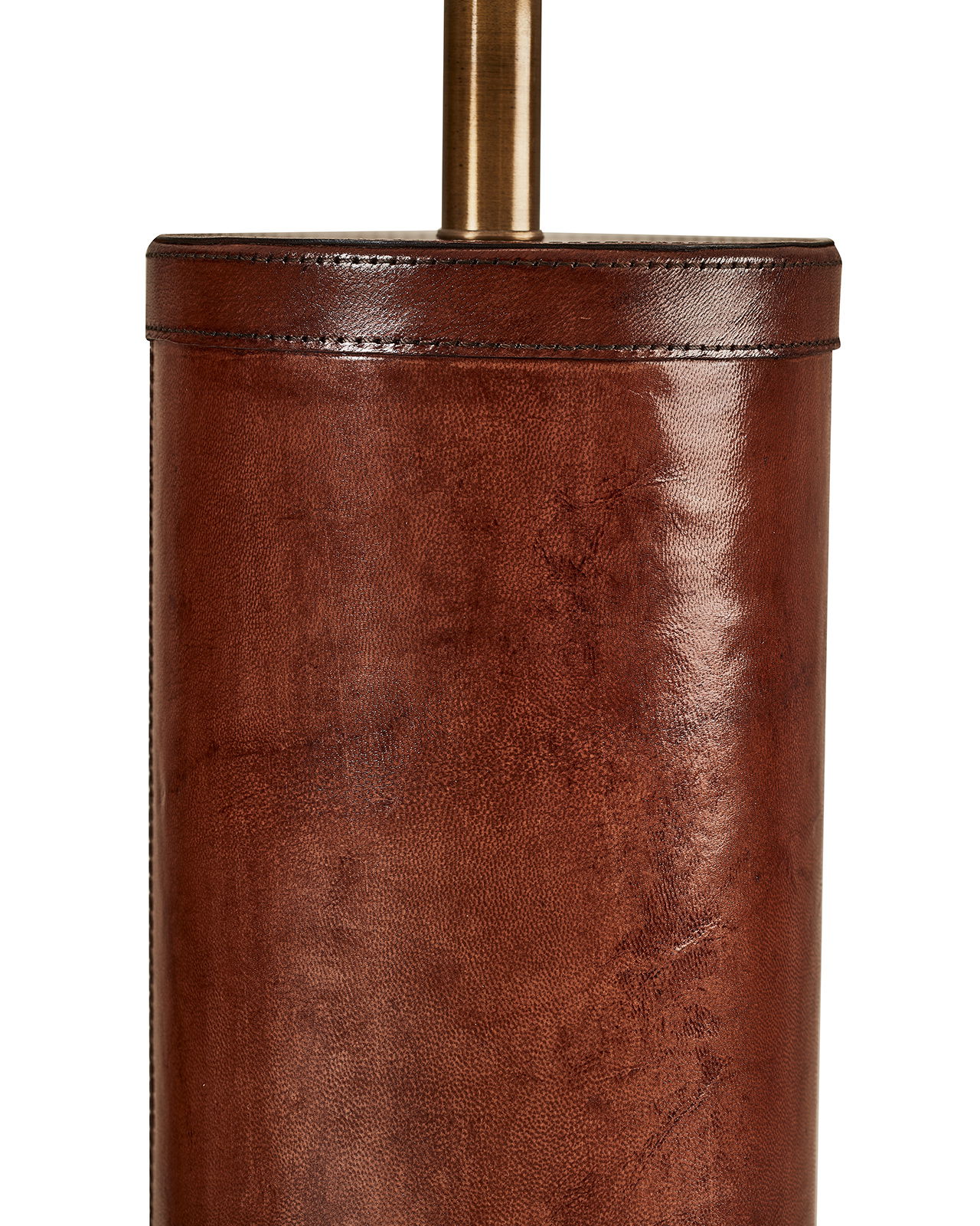 Kensington bordslampa läder rund