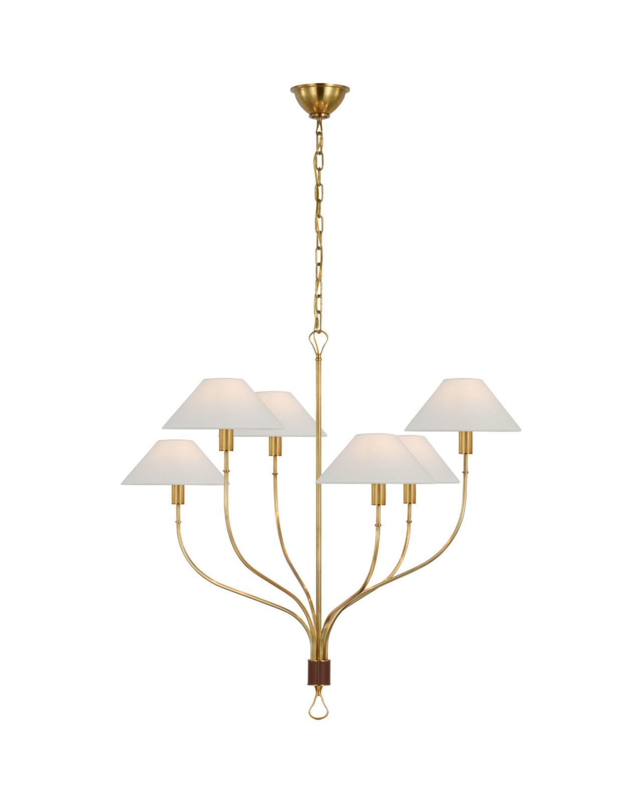 Griffin Staggered Tail Chandelier Antique Brass L