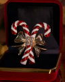Julius Candy Cane Brooch Red/White