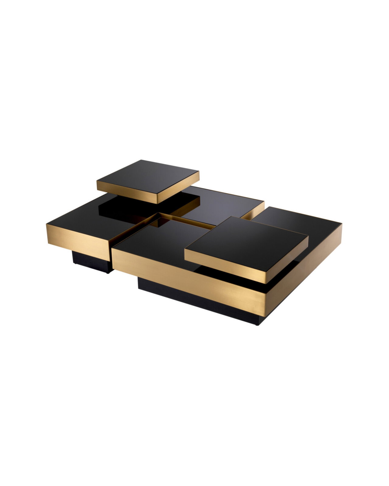 Nio black coffee table set, 4-piece