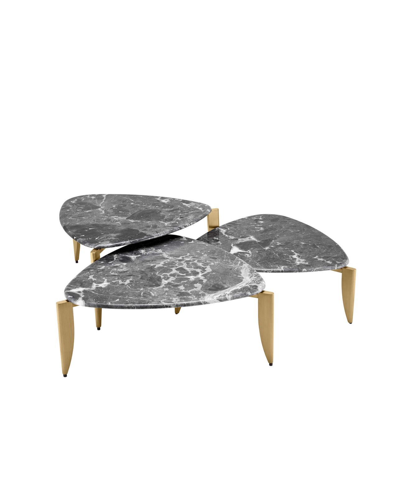 Reggioni Coffee Table Grey Marble Set of 3