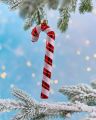 Poppy Candy Cane Ornament