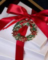 Estelle Christmas Wreath Ornament Green
