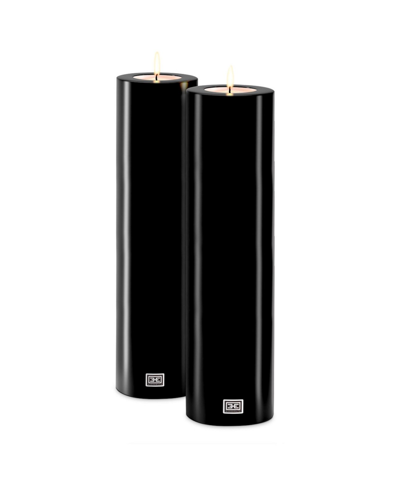 Artificial candle black set of 2