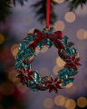 Estelle Christmas Wreath Ornament Green
