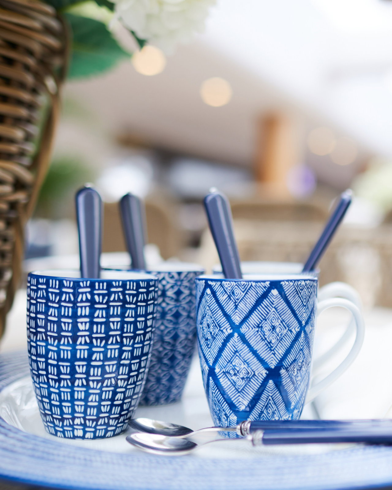 Capri Azzurra Mugs Blue/White 6-pack