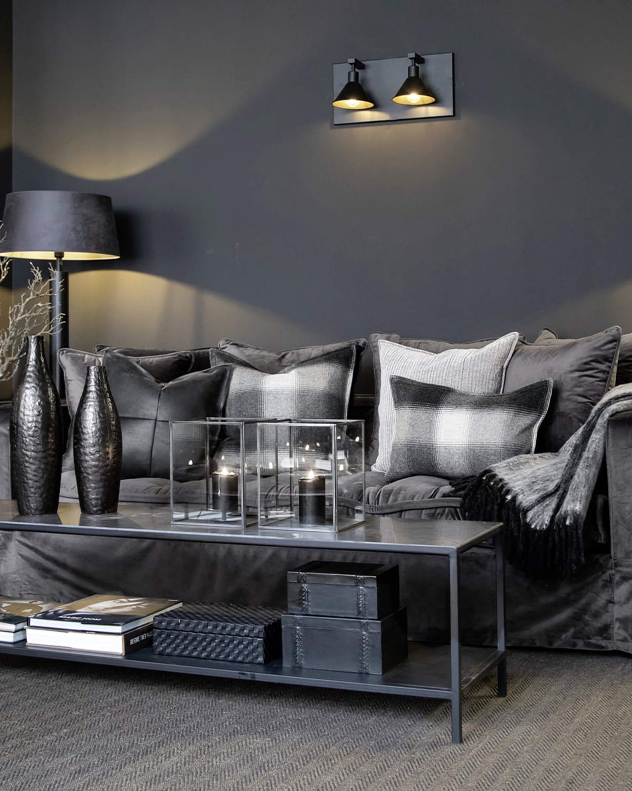 Greenwich soffa velvet iron grey