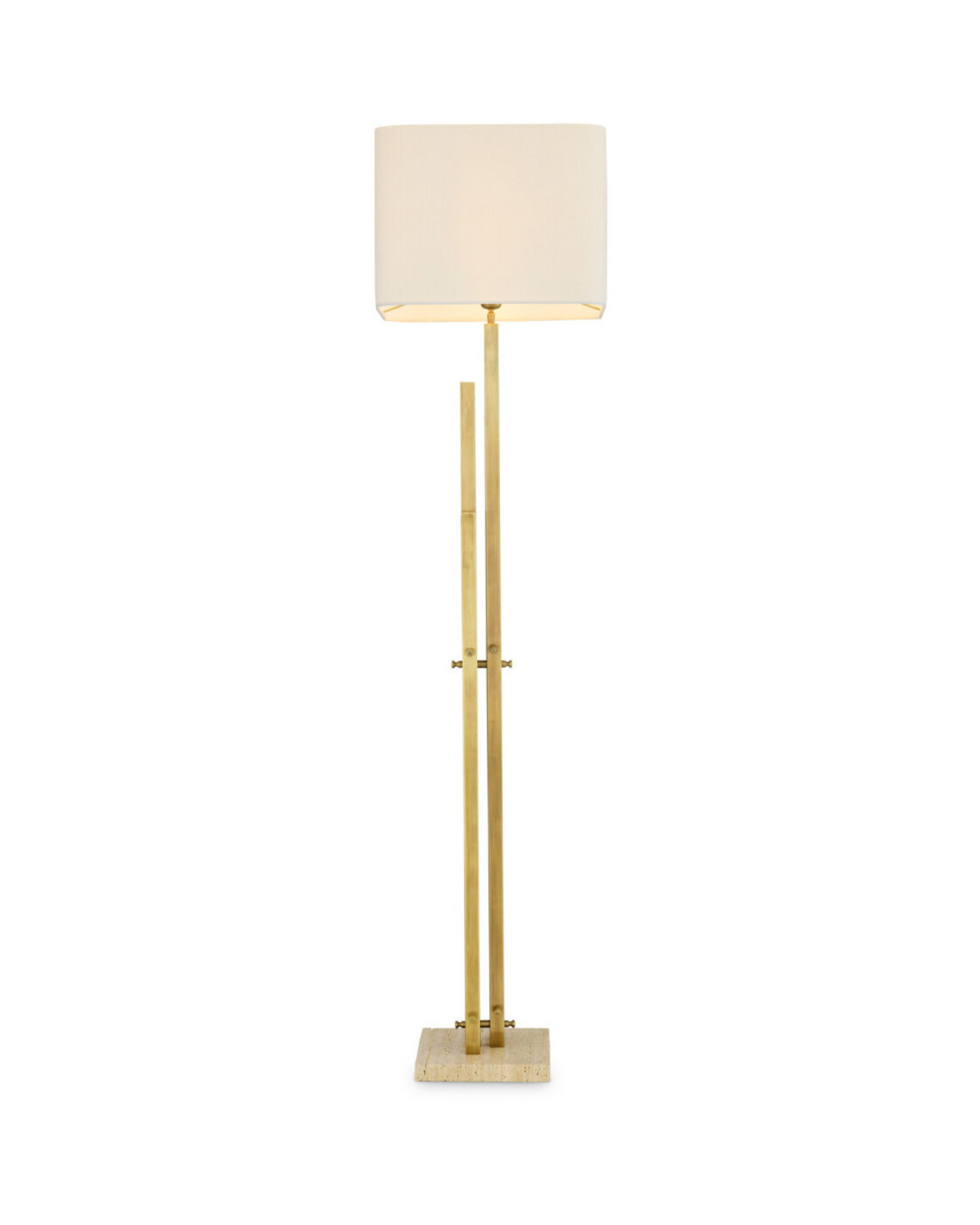 Destino Stehleuchte antikes Messing / Travertin