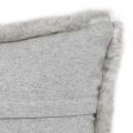 Alaska Cushion Cover Faux Fur Light Grey