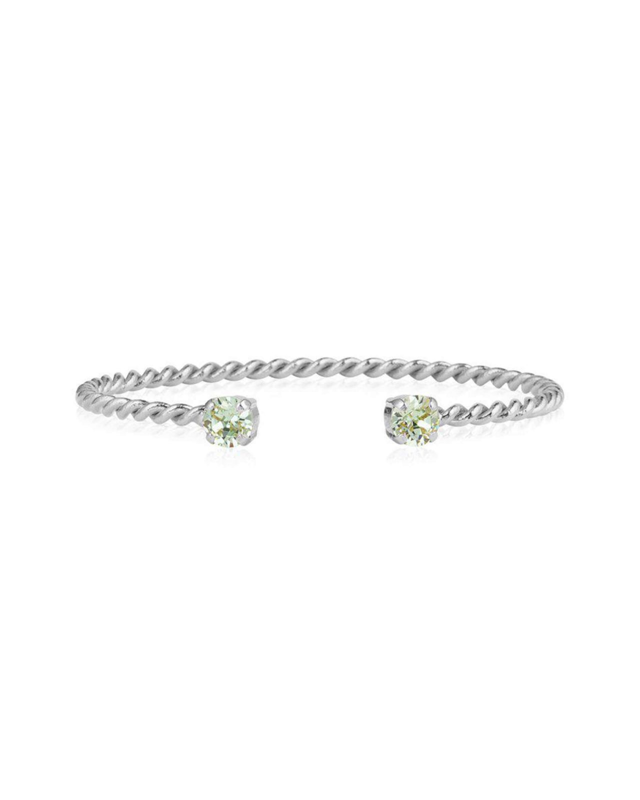 Mini Twisted armband chrysolite rhodium