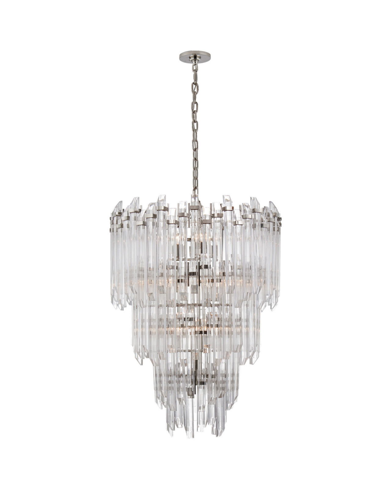 Adele Three-Tier Waterfall Chandelier Polished Nickel