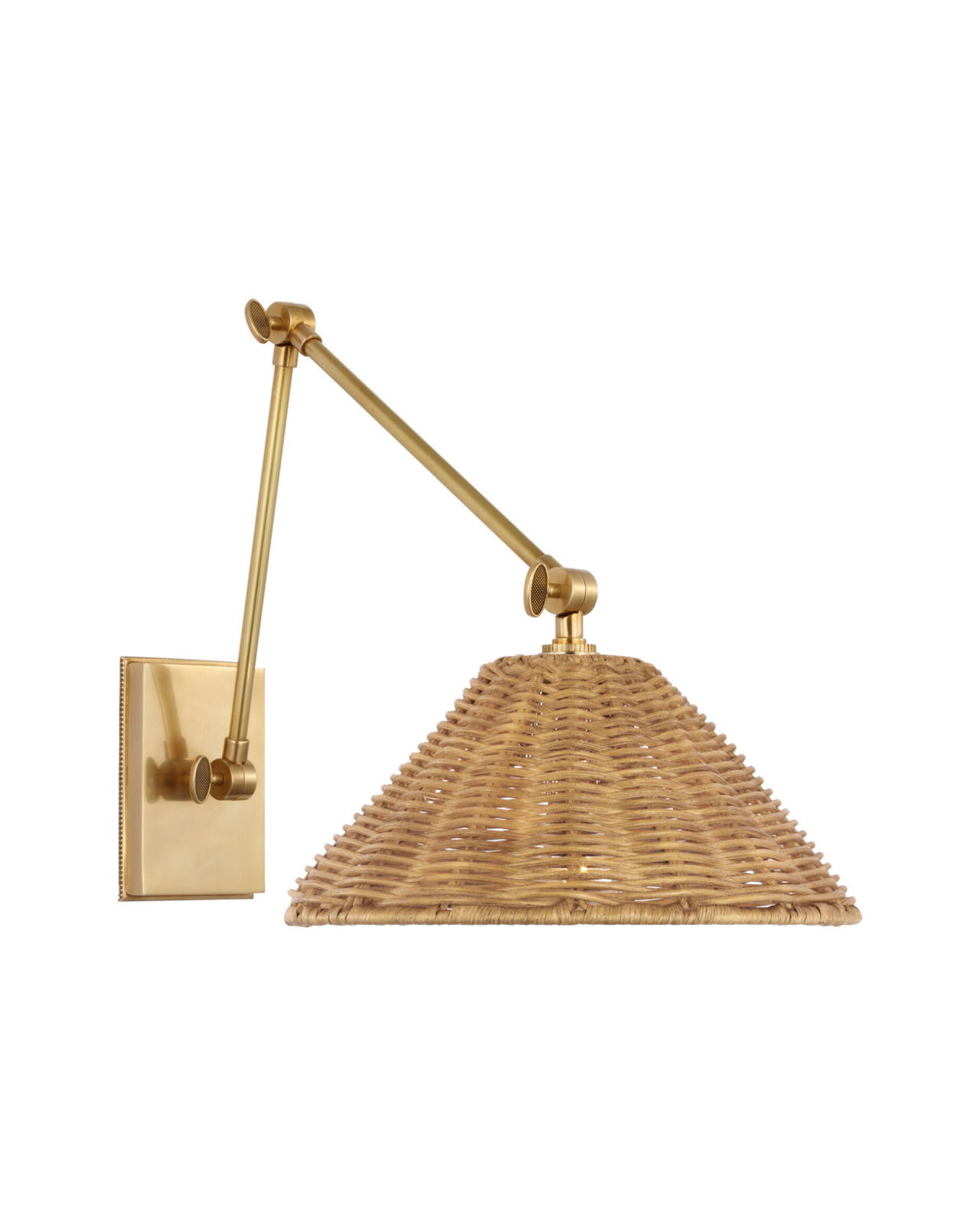 Wimberley Double Library Wall Light Brass