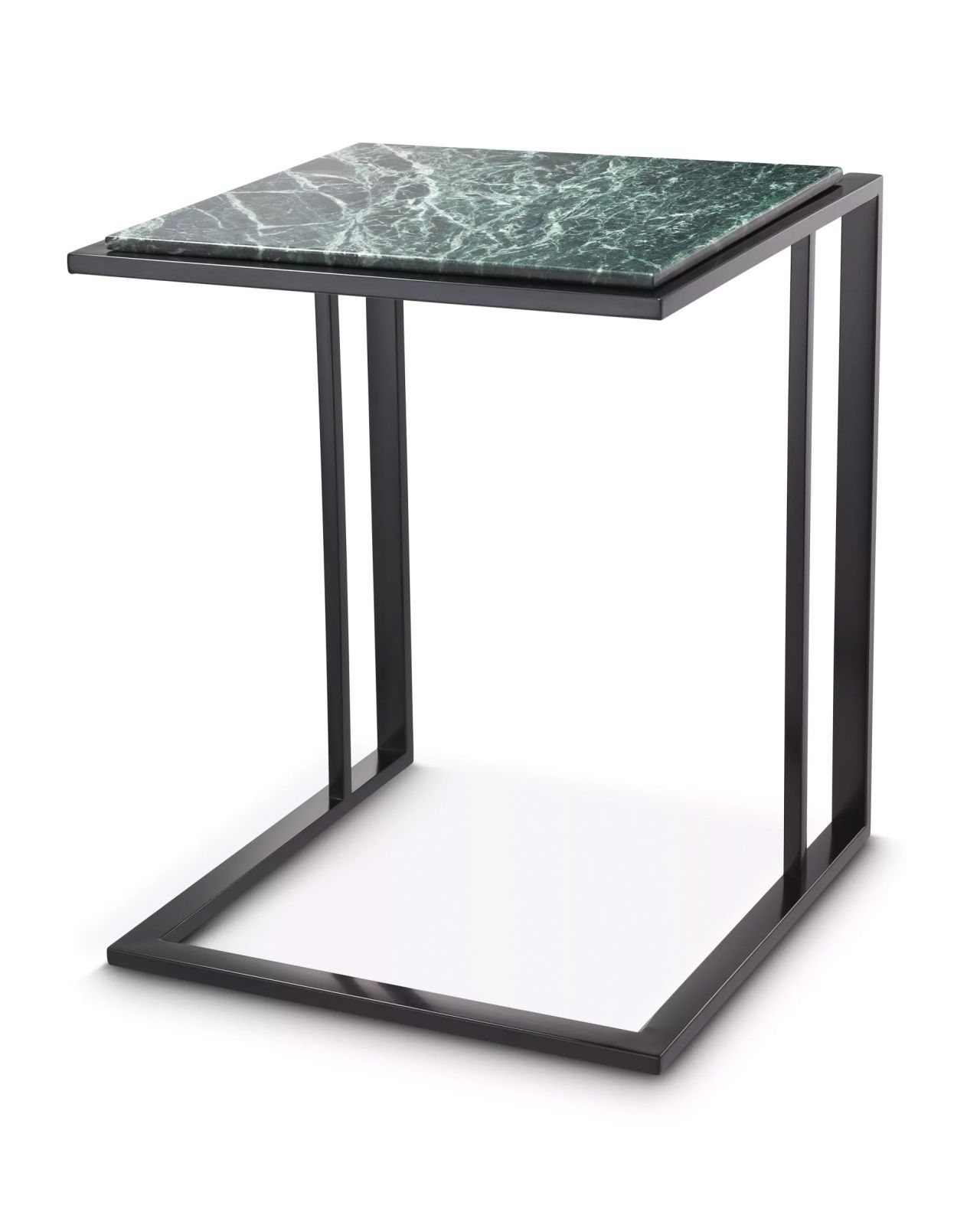 Side Table Cocktail bronze finish green marble OUTLET