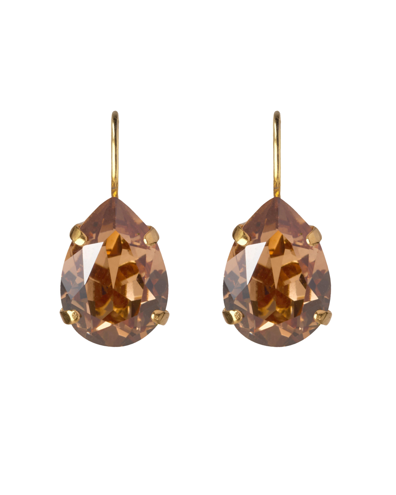 Mini drop clasp earrings ReCreated light smoked topaz