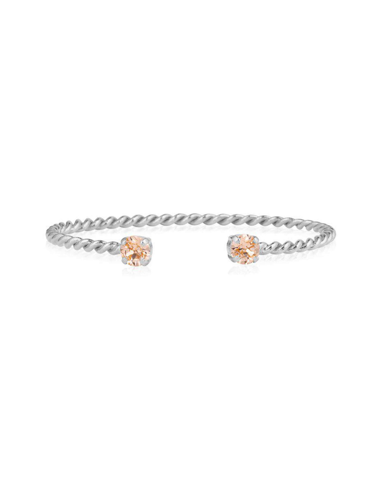 Mini Twisted armbånd light peach rhodium
