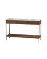 Erin Console Table Brass Walnut Beige