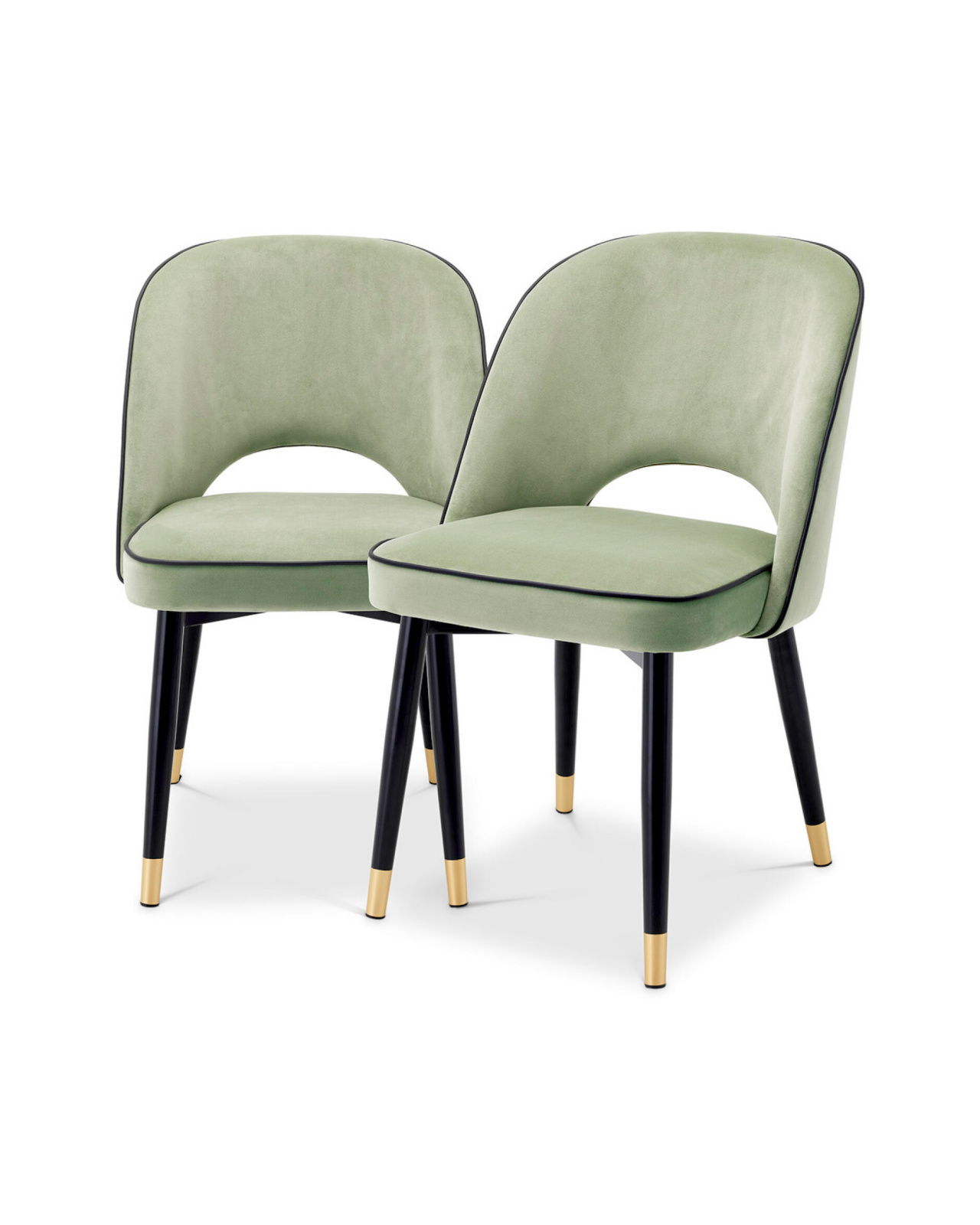 Cliff Dining Chair Savona Pistache Green Velvet Set of 2