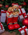 Jingle honden kerstdecoratie 44 cm