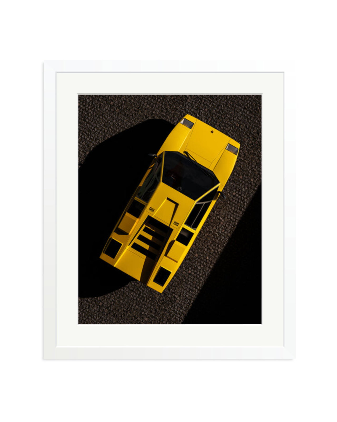 Birdseye View Lamborghini Countach White / Large