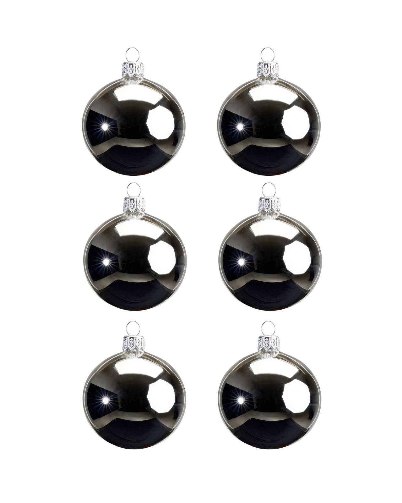 Esther kerstbal zilver 6-pack