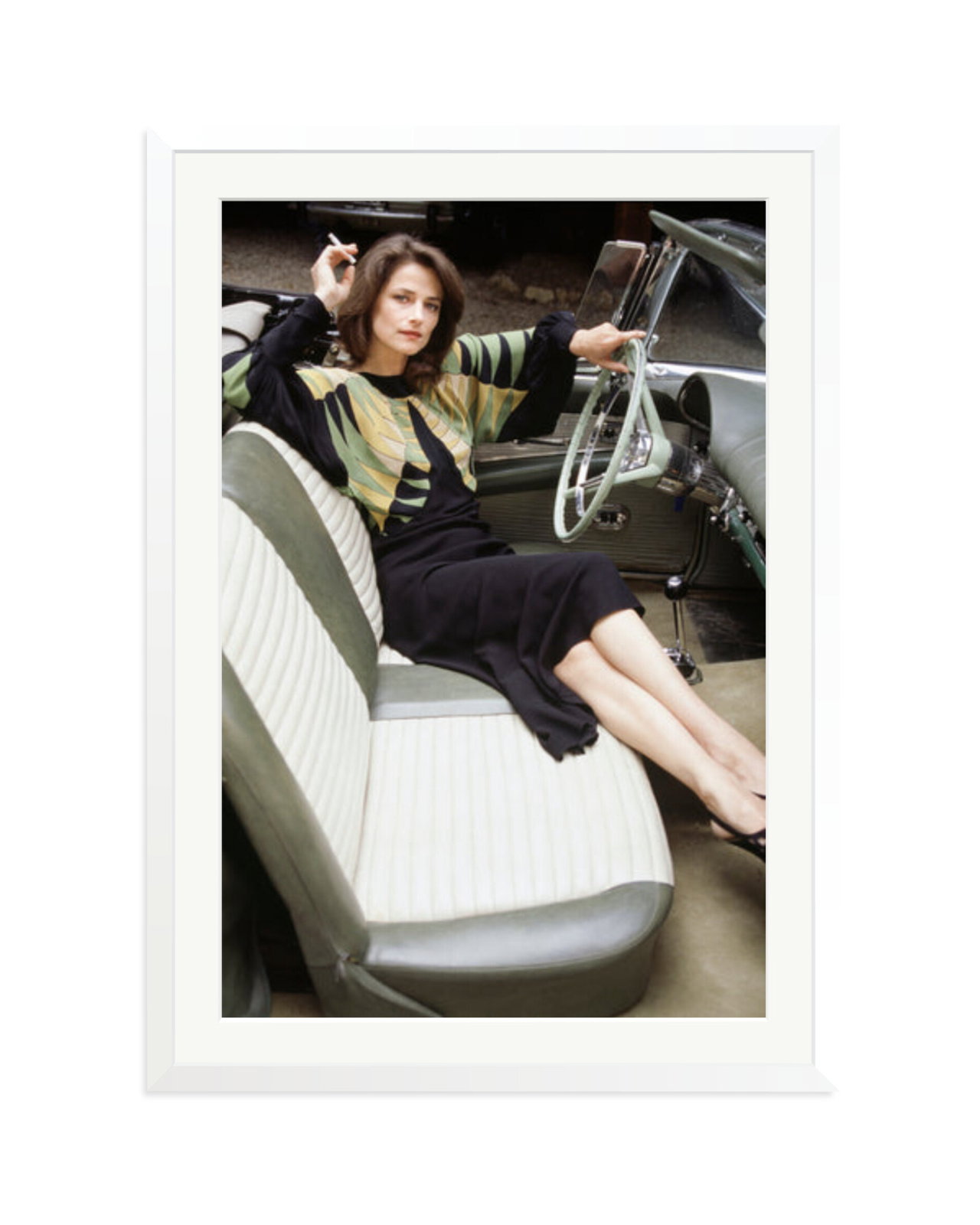 Charlotte Rampling in her Cadillac White / XXL