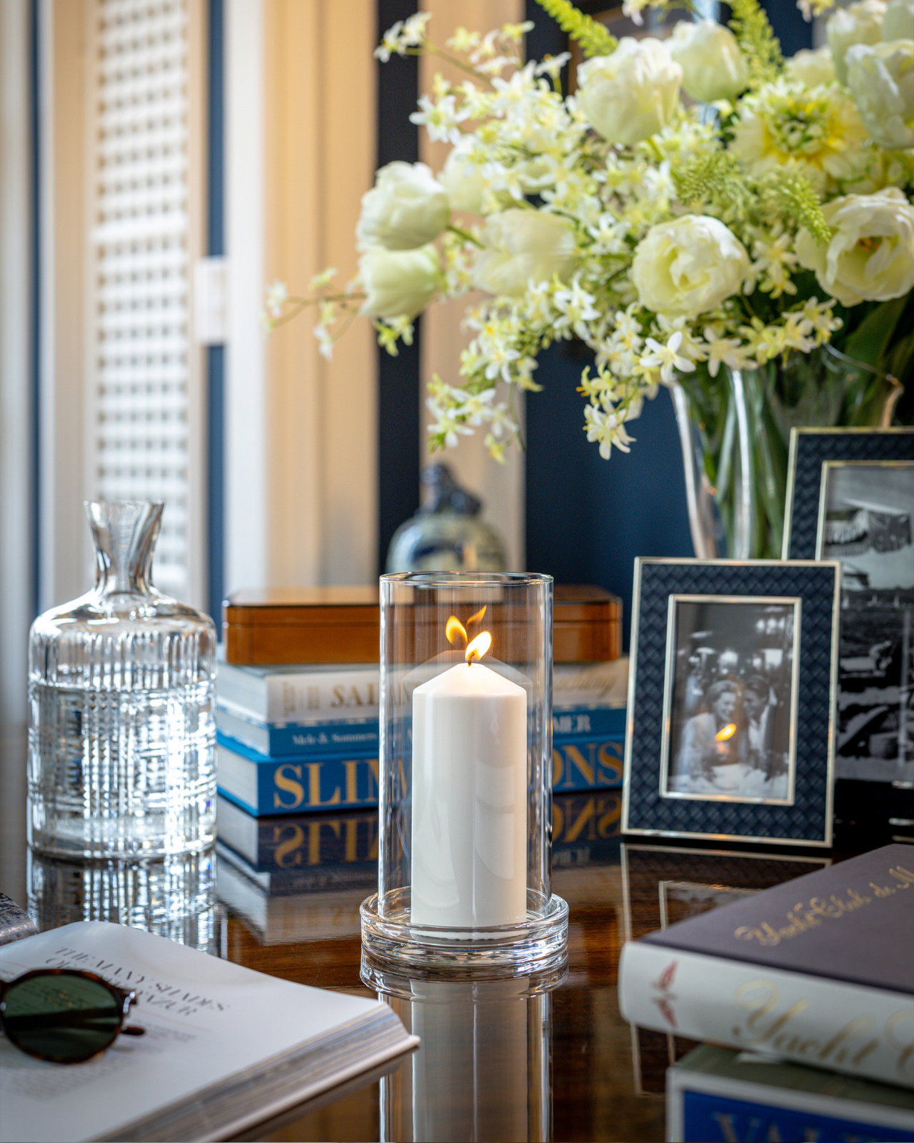 Celeste Hurricane Candle Holder
