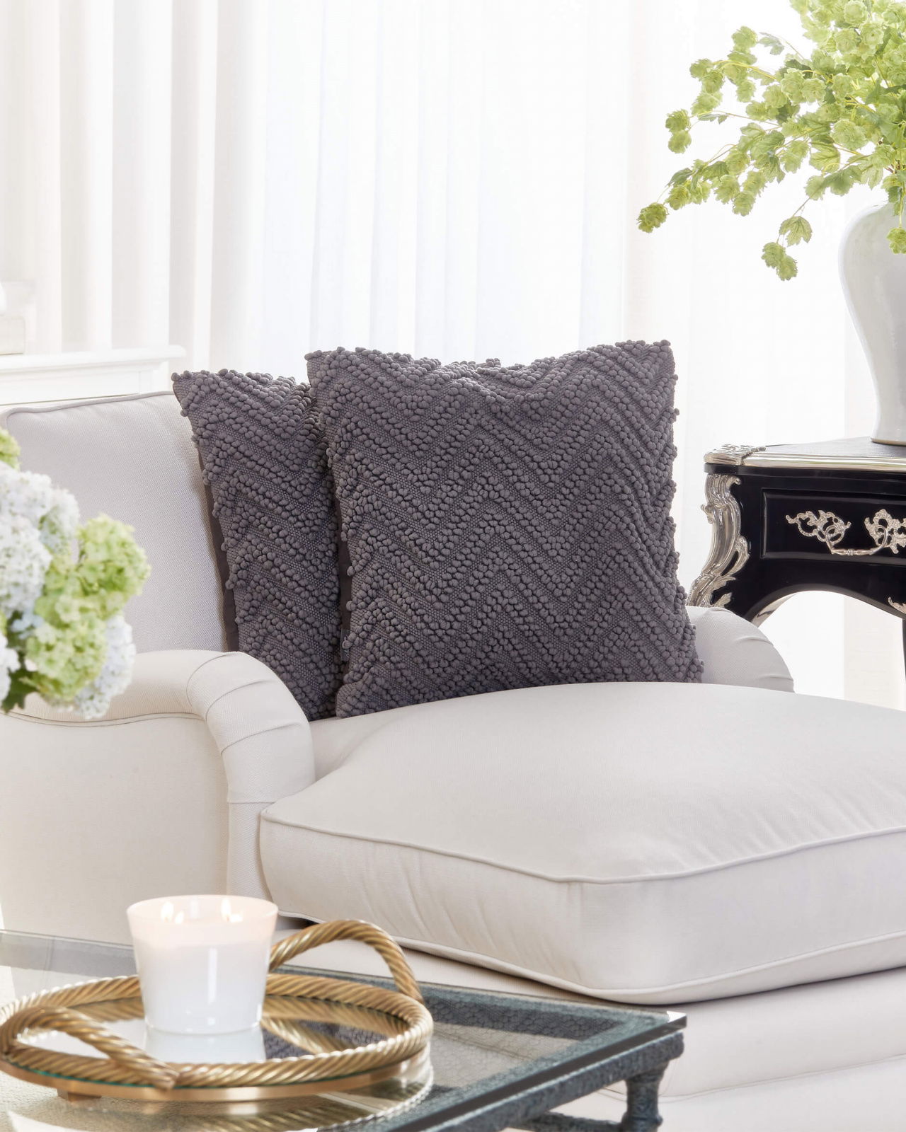 Marisa-tyynyliina harmaa