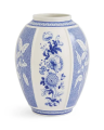 Blue Italian vase British Flowers