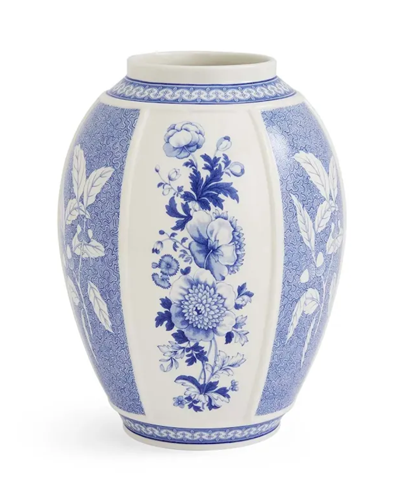 Blue Italian vase British Flowers