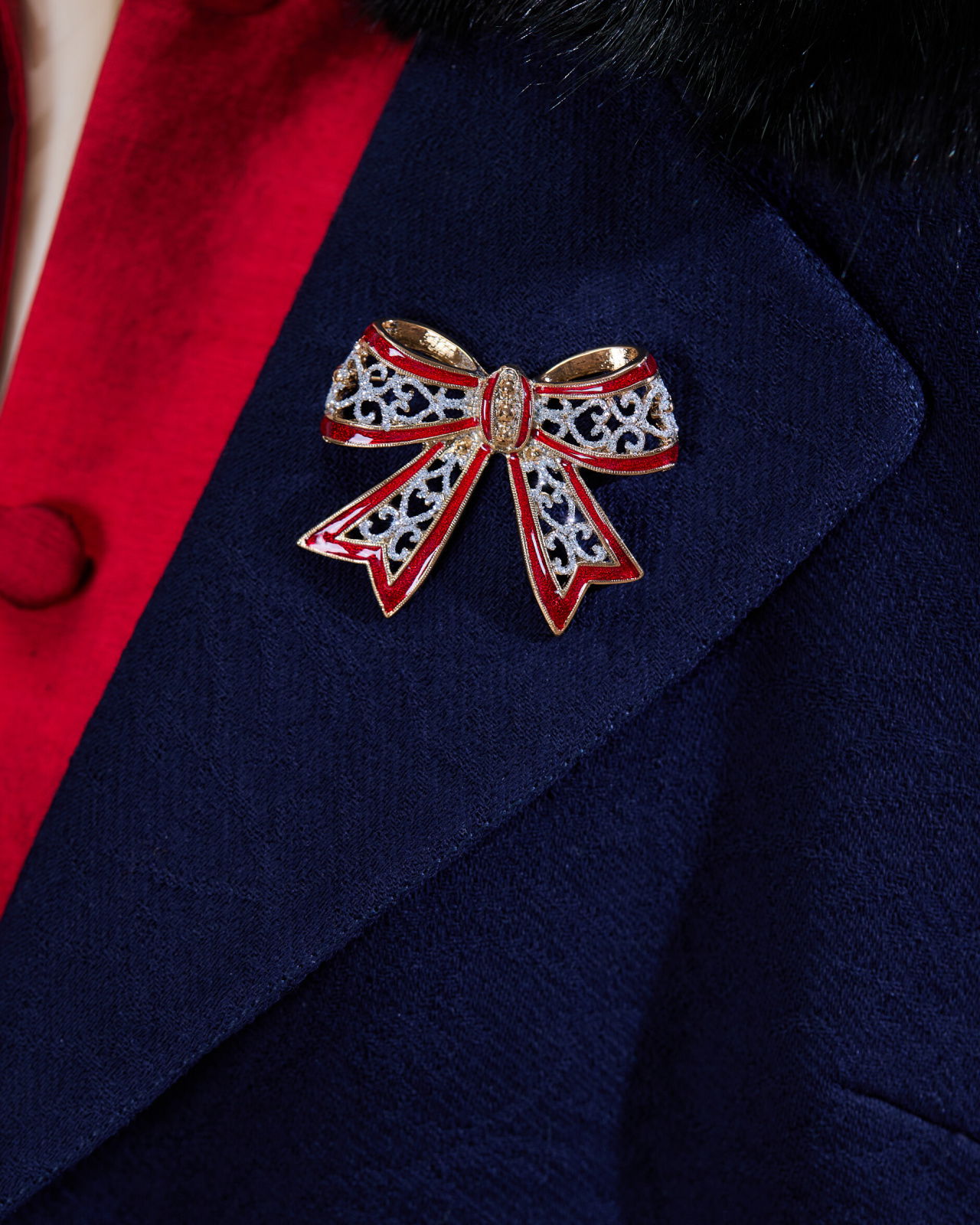 Clement rosett brosch röd