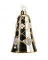 Isoble Glass Bell Ornament Gold Harlequin