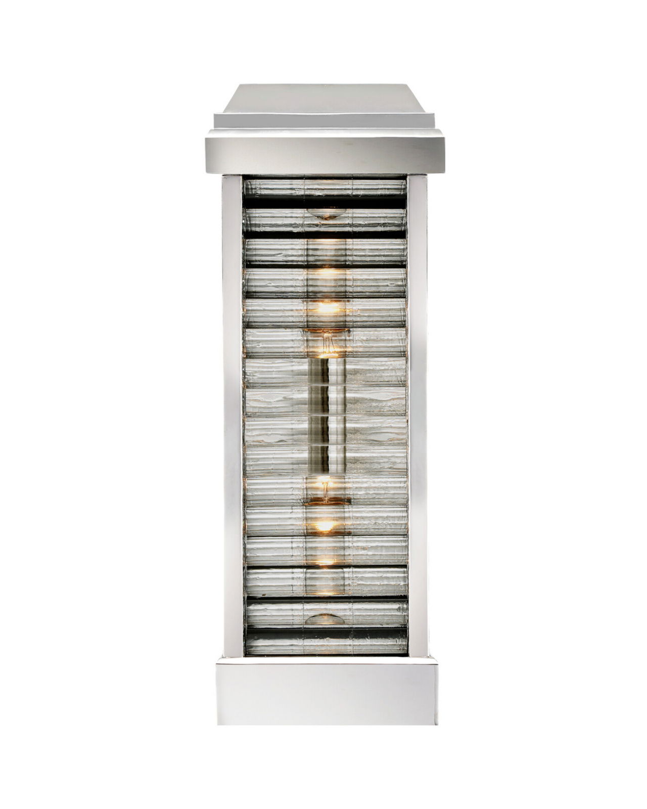Dunmore Tall  Louver Rounded Glass Sconce Polished Nickel