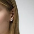 Petite Drop Stud Earrings Crystal Rhodium