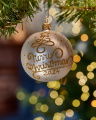 Lux Merry Christmas Bauble White/Gold 2024