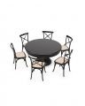 Cardiff Dining Table With Cross Dining Chair Black