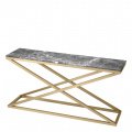 Criss Cross Console Table brass finish