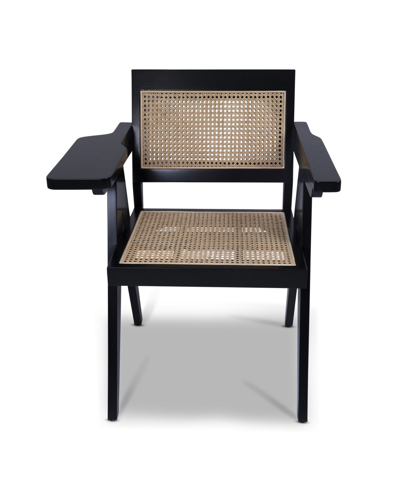 Mid-Century armleunstoel zwart