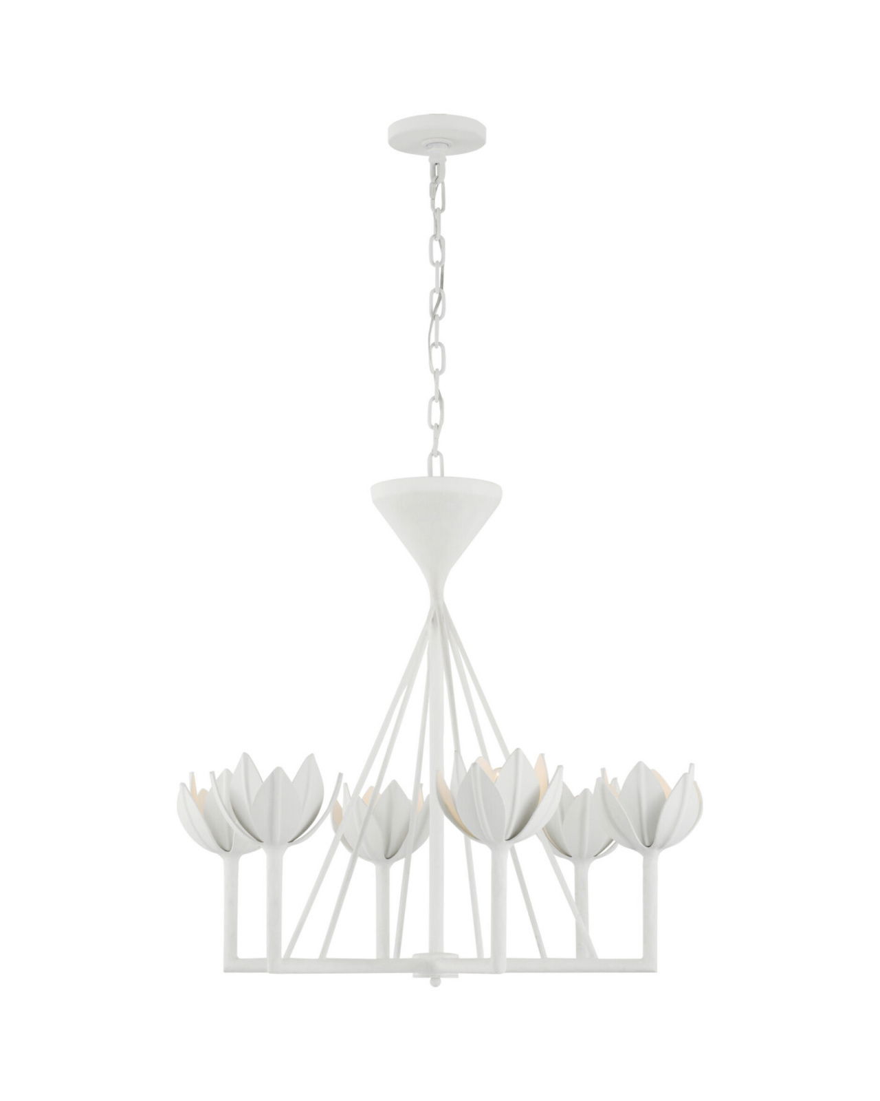 Alberto Small Low Ceiling Chandelier Plaster White