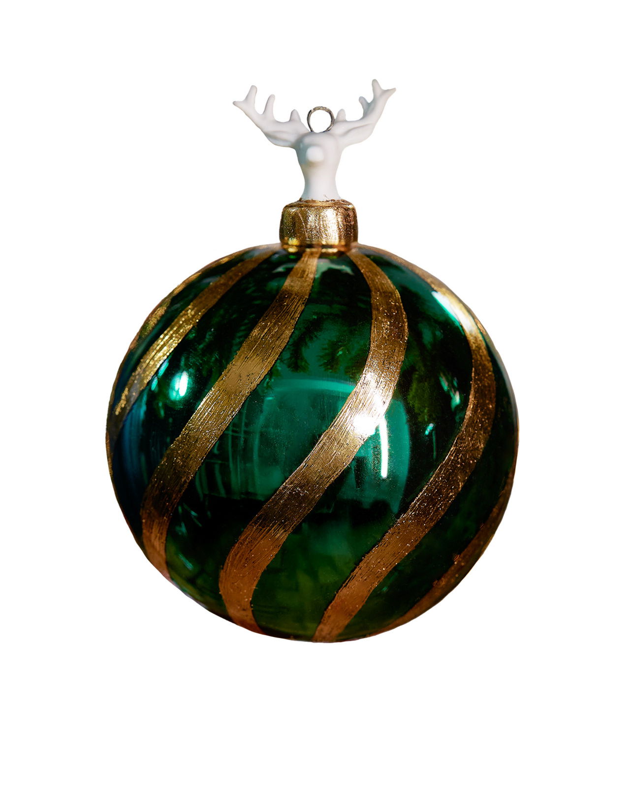 Noble Deer Bauble Green 10cm
