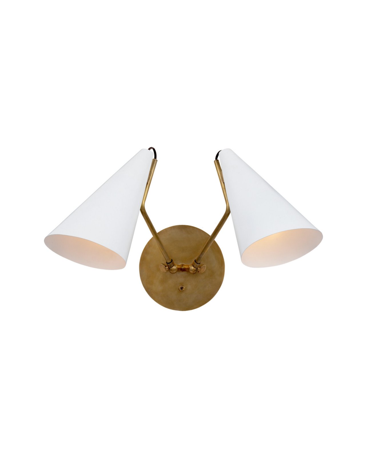 Clemente Double Sconce in Hand-Rubbed Antique Brass