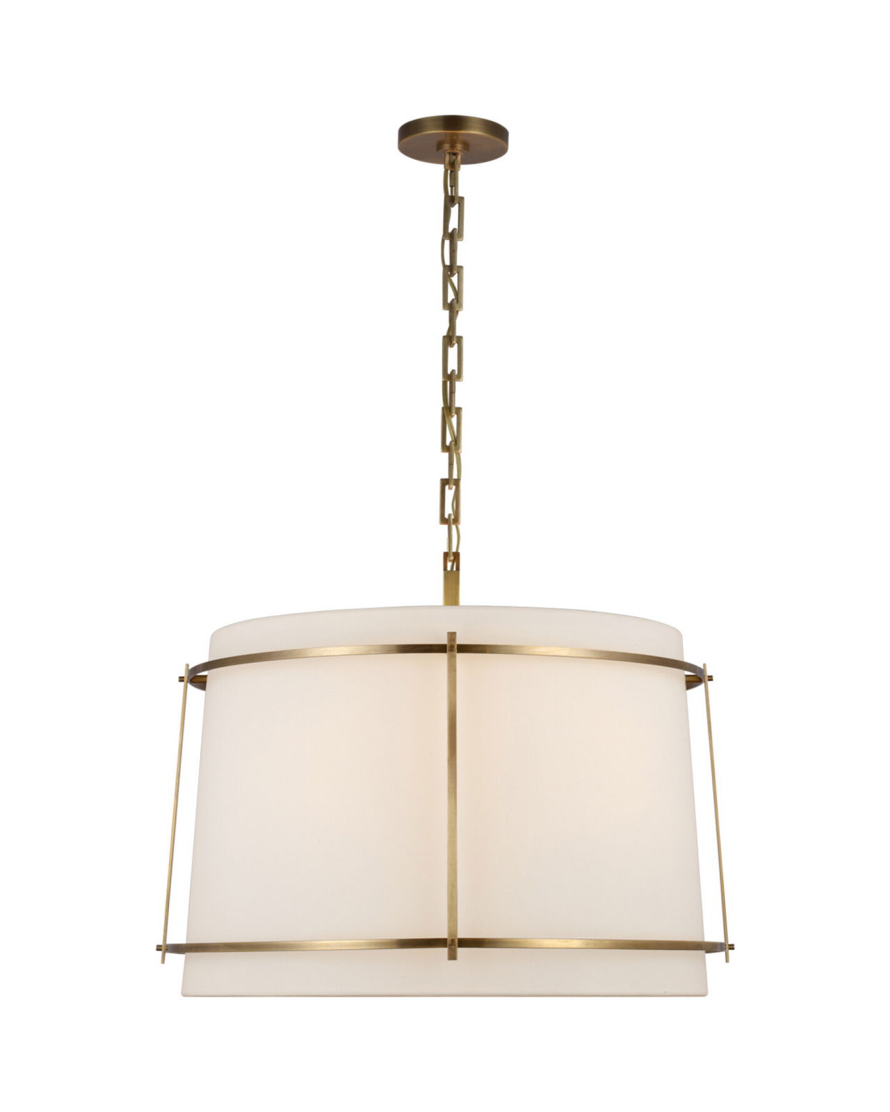 Callaway Large Hanging Shade Antique Brass and Frosted Acrylic Diffuser
