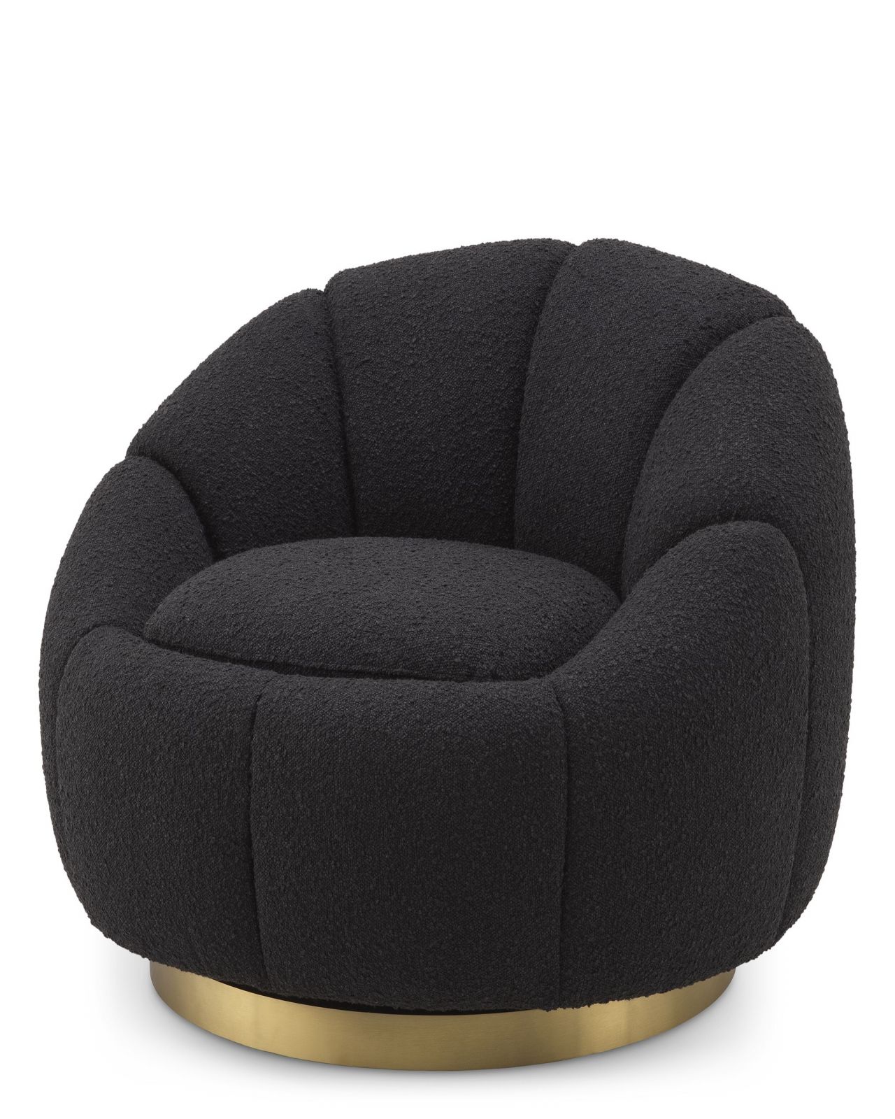 Inger Swivel Chair Bouclé Black