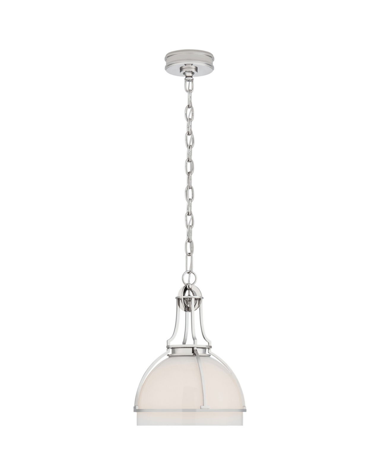 Gracie Dome Pendant Polished Nickel Medium