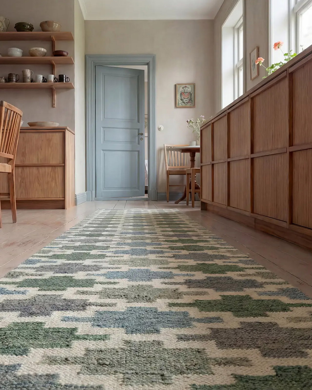 Teppich Korsnäs Blaugrün