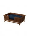 Cognac Hundebett Rattan