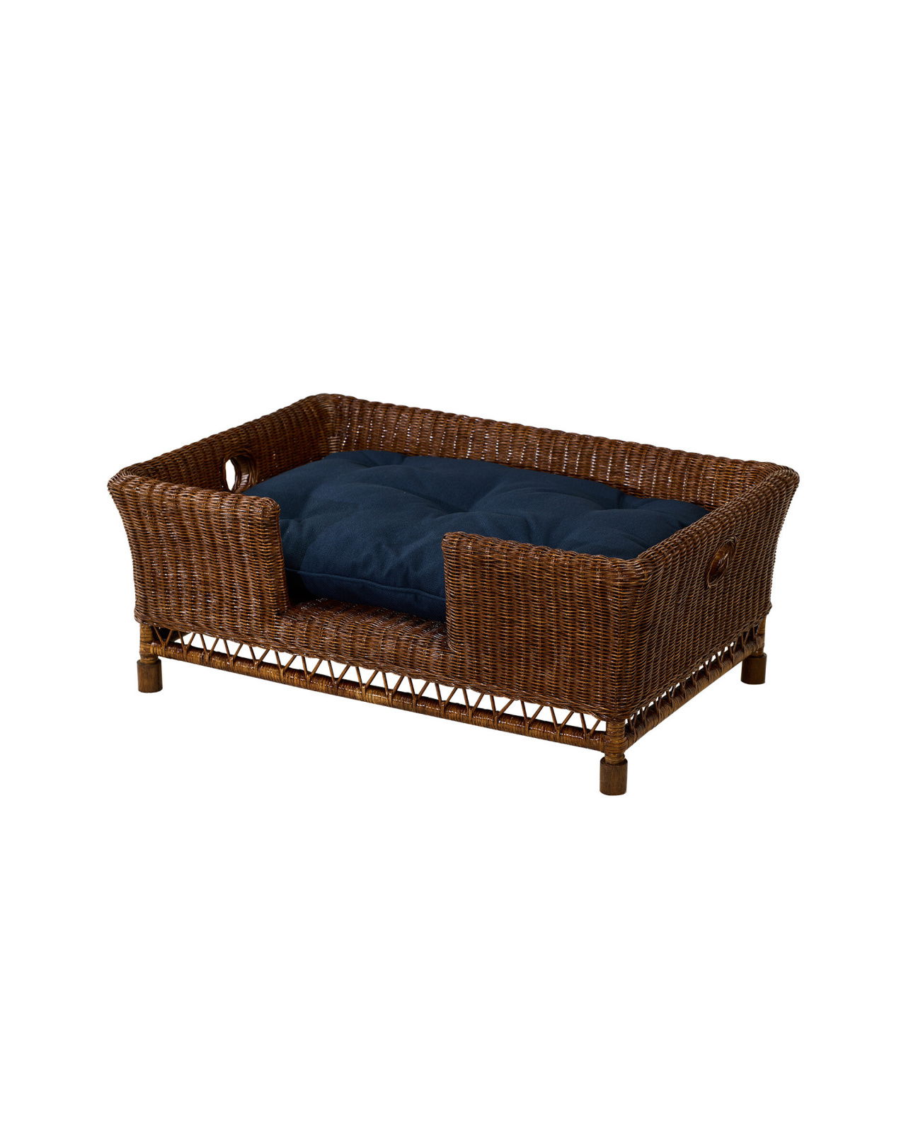 Cognac Hundebett Rattan