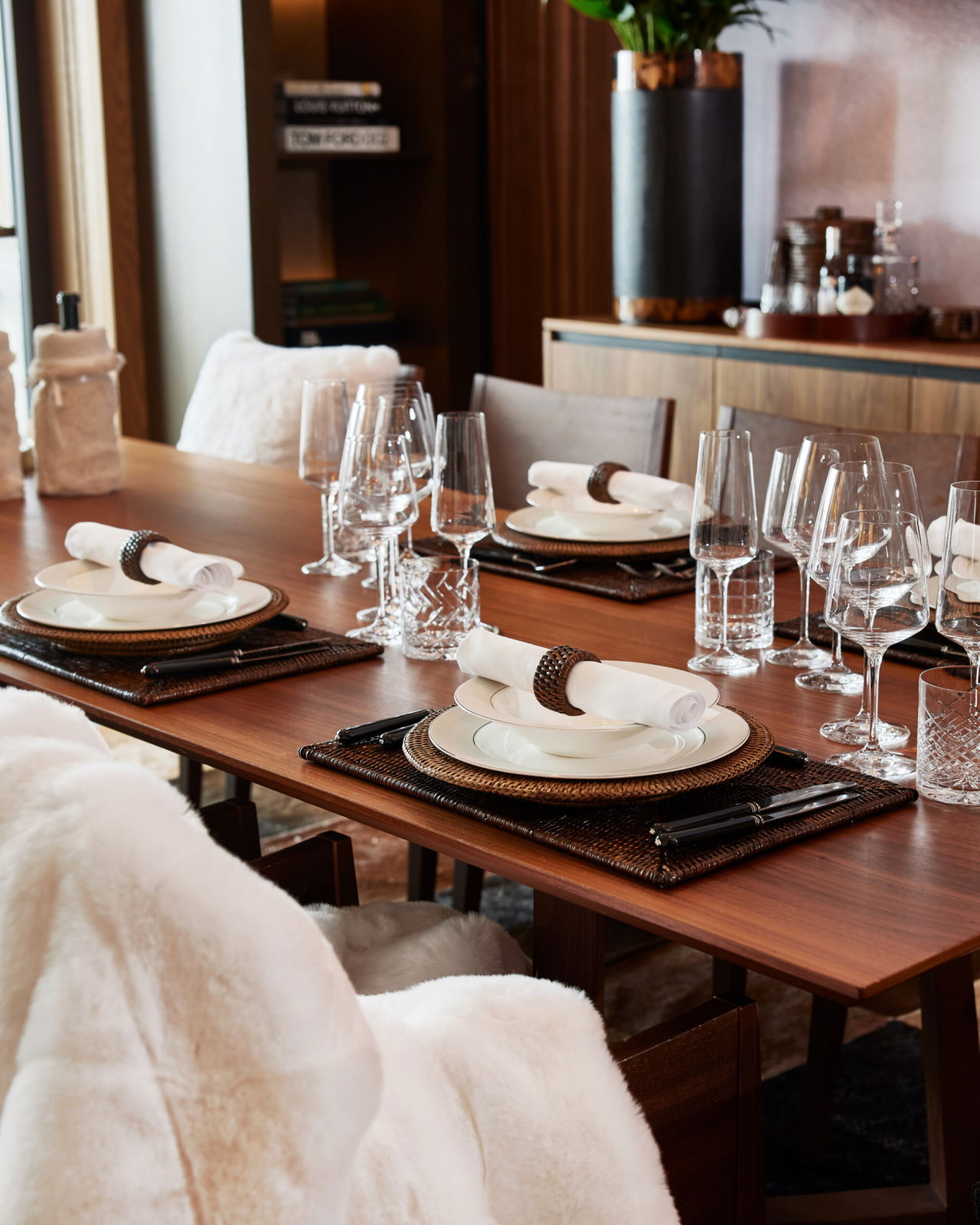 Antique tallriksunderlägg rotting 4-pack