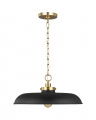 Wellfleet Wide Pendant Midnight Black/Brass