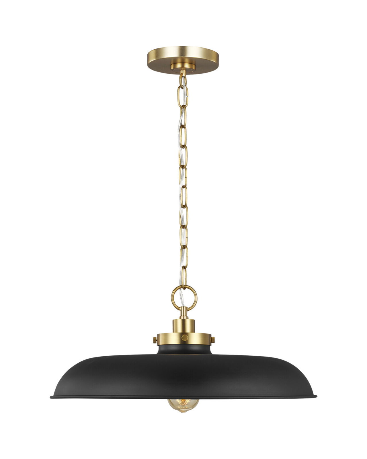 Wellfleet Wide Pendant Midnight Black/Brass